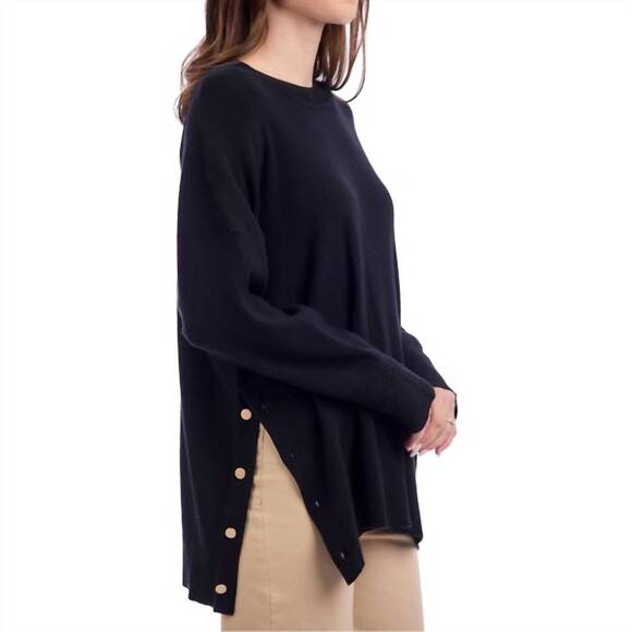 NEW MUDPIE noralee button sweater in black - Picture 4 of 5